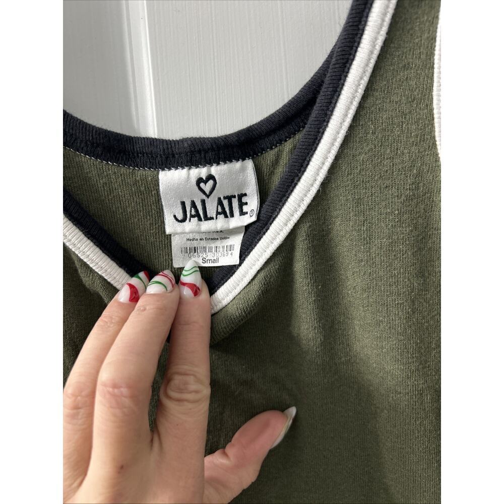 Vintage Y2K Women's Jalate USA S Olive Green Dress Sleeveless Scoop Neck 90s - Picture 5 of 9